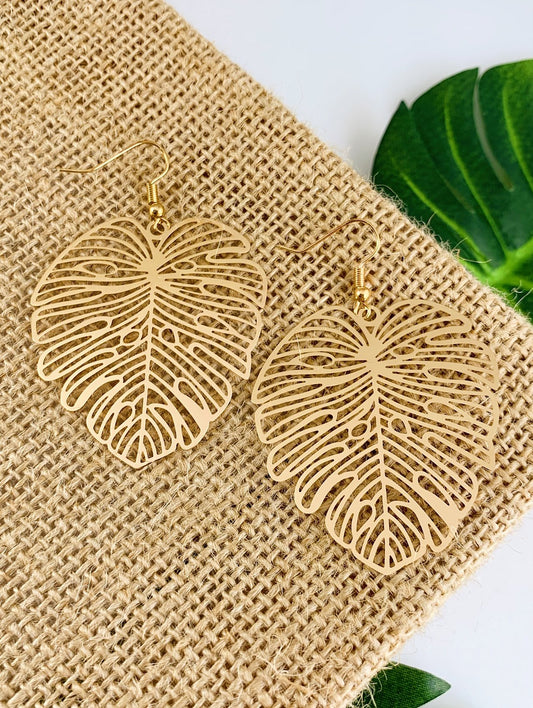 Monstera Earrings