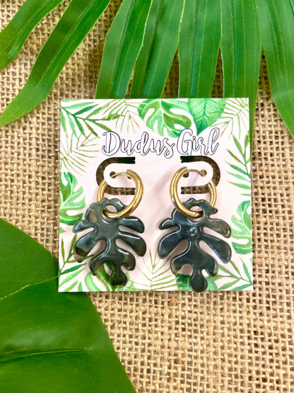 Modern Monstera Earrings