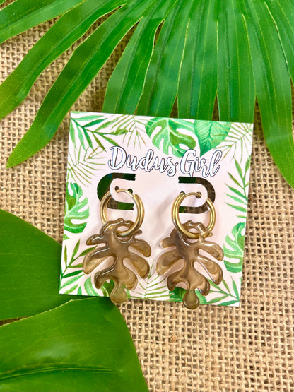 Modern Monstera Earrings