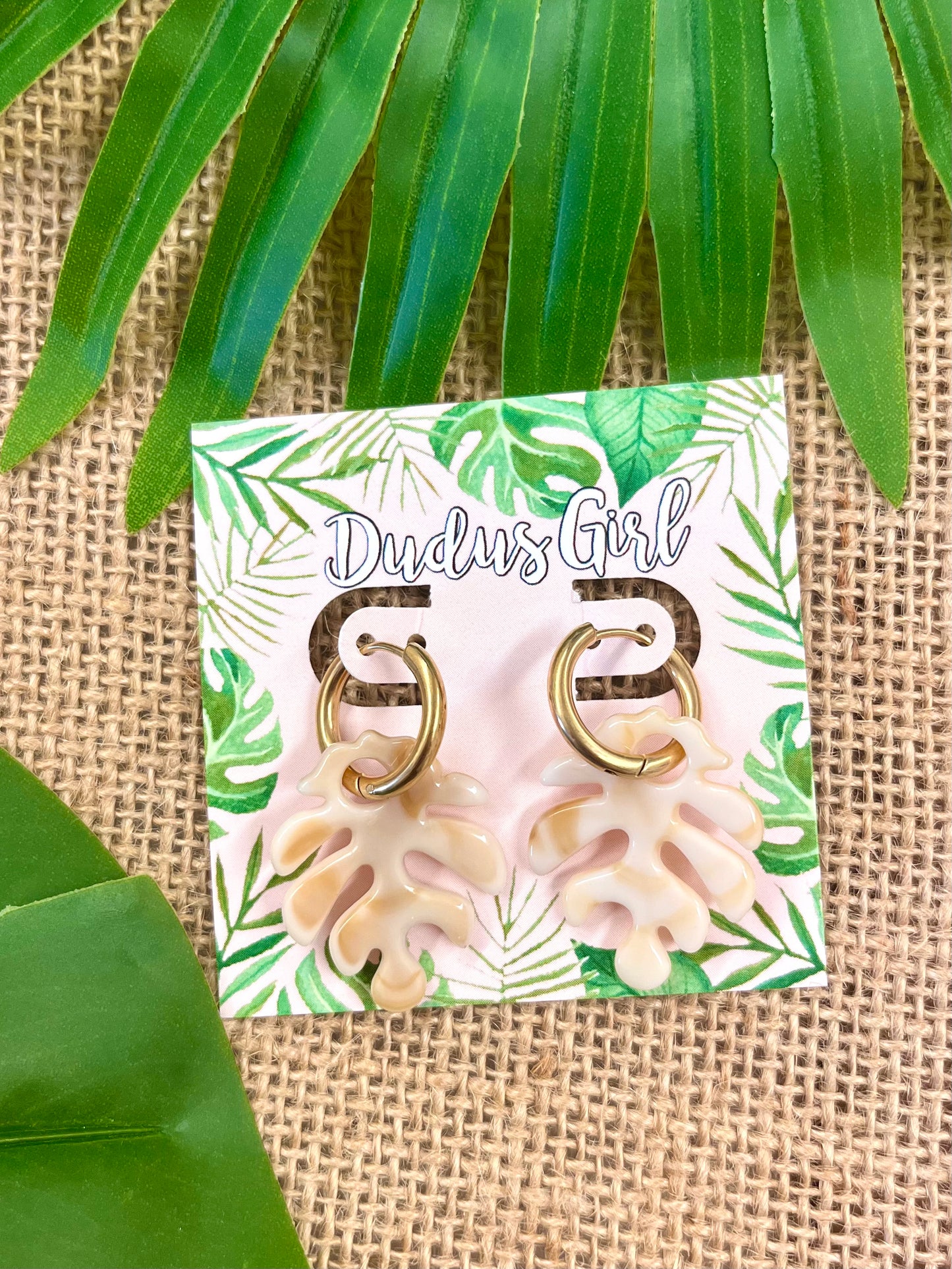 Modern Monstera Earrings