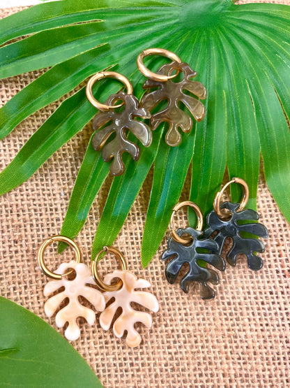 Modern Monstera Earrings